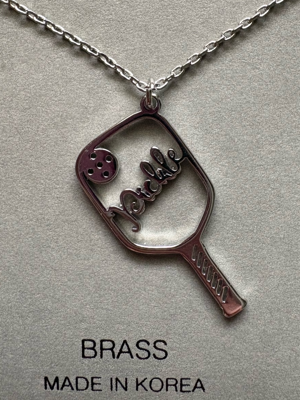 Pickleball Silver Necklace